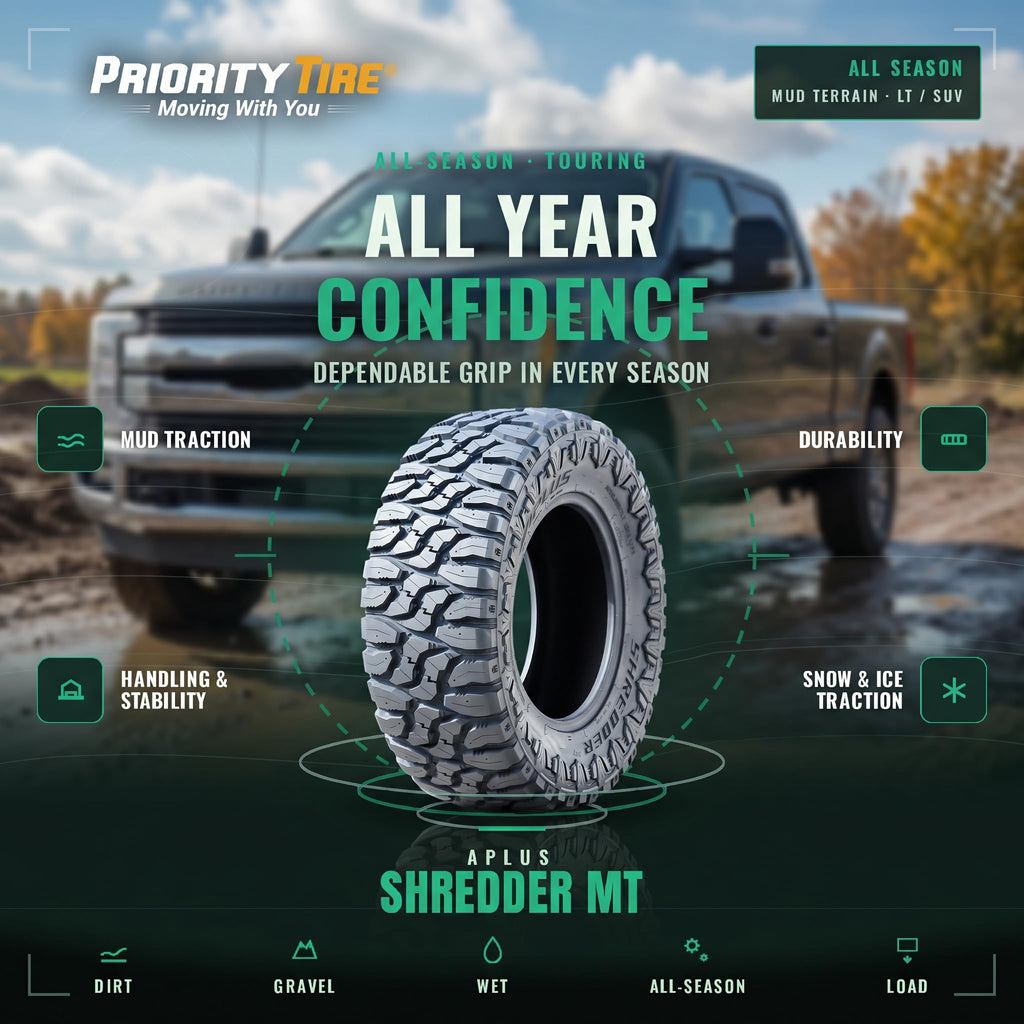 Aplus Shredder MT M/T Mud Off-Road Light Truck Radial Tire-LT245/75R16 245/75/16 245/75-16 120/116Q Load Range E LRE 10-Ply BSW Black Side Wall