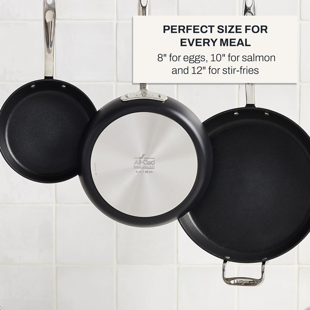 All-Clad HA1 Hard Anodized Nonstick Pots and Pans Set Non Stick Cookware Sets, Oven Broiler Safe 500F, Black