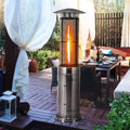 Happygrill Patio Heater, Outdoor Round Space Heater with Adjustable Heat, Wheels & True Flame, 40000 BTU Stainless Steel Patio Propane Heater