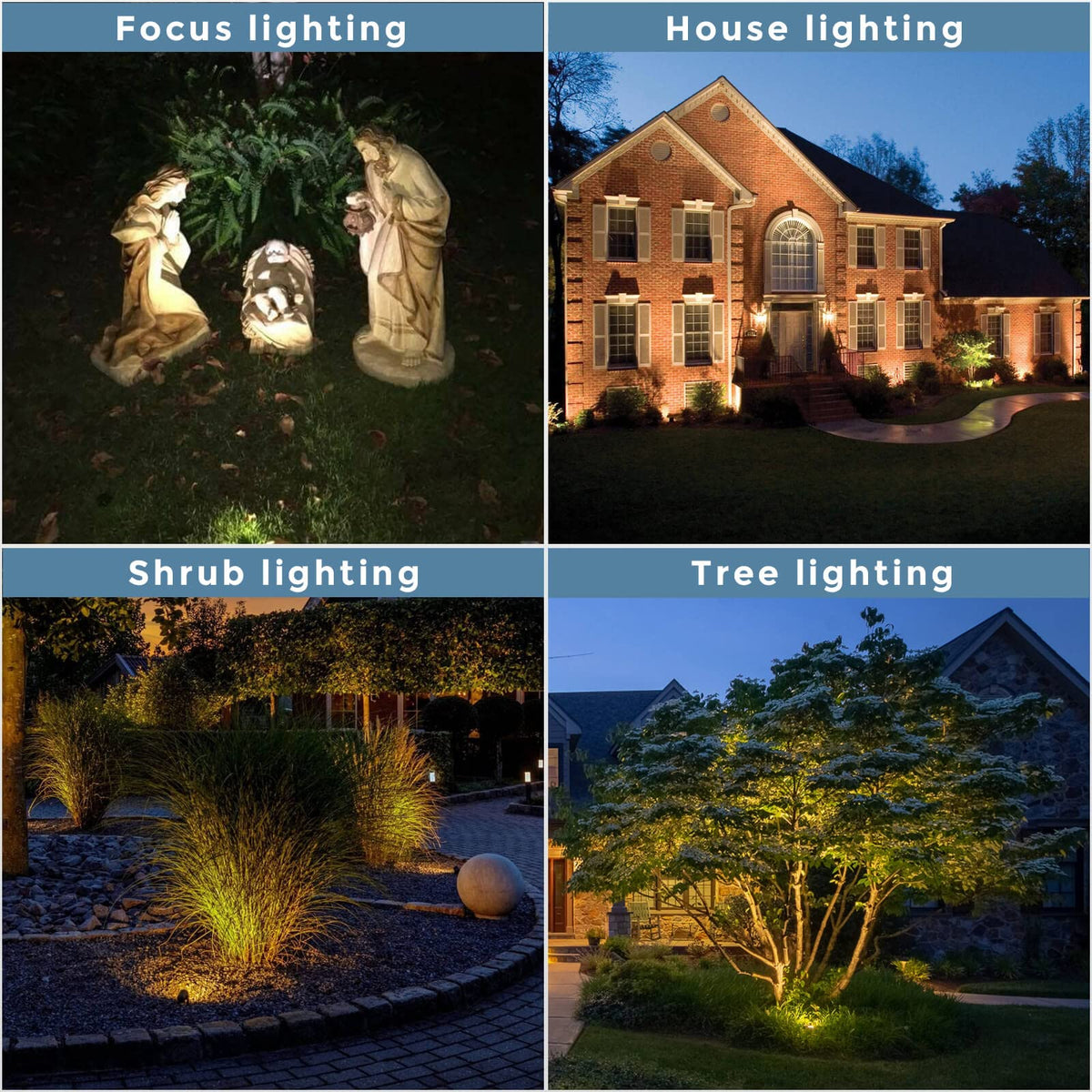 Gardencoin Solid Brass Outdoor Landscape Spotlights, 12V LED Low Voltage Landscape Lights for Garden and Yard, Bronze Heavy Duty Up Lighting Fixture