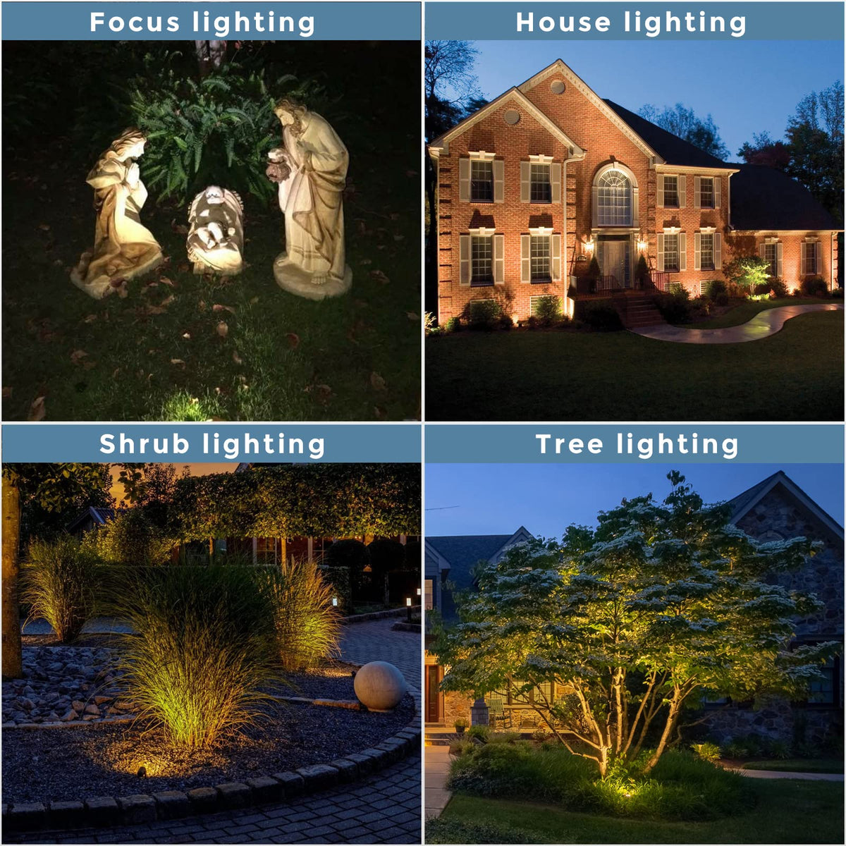 Gardencoin Solid Brass Outdoor Landscape Spotlights, 12V LED Low Voltage Landscape Lights for Garden and Yard, Bronze Heavy Duty Up Lighting Fixture