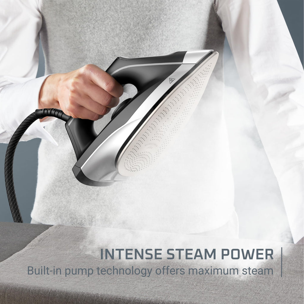 Rowenta Iron Steamer for Clothes Master Steam Station, Professional Steam Iron for Clothes with Stainless Steel Soleplate, 57 Oz, 400 Microsteam