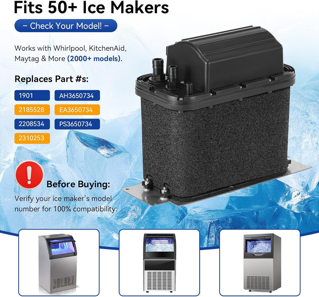 Drain Pump Kit For Ice Machines, Replaces 1901A, 2185528, 2208534, 2310253, AH3650734, EA3650734, PS3650734