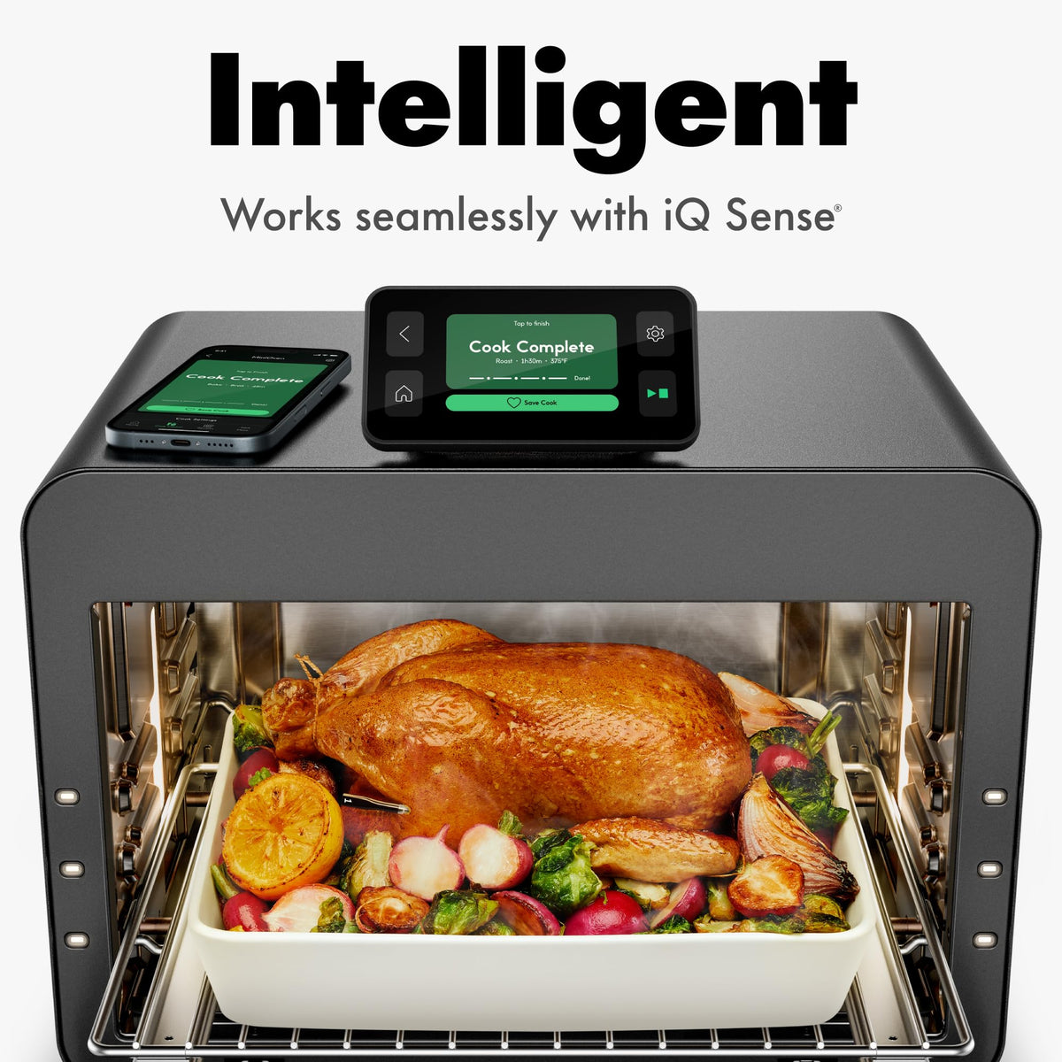 CHEF iQ MiniOven Smart Toaster Oven Air Fryer Combo, 11-in-1 Countertop Convection Oven, Bake, Broil, Air Fry, Broil, Dehydrate, 1750W, 25 Qt