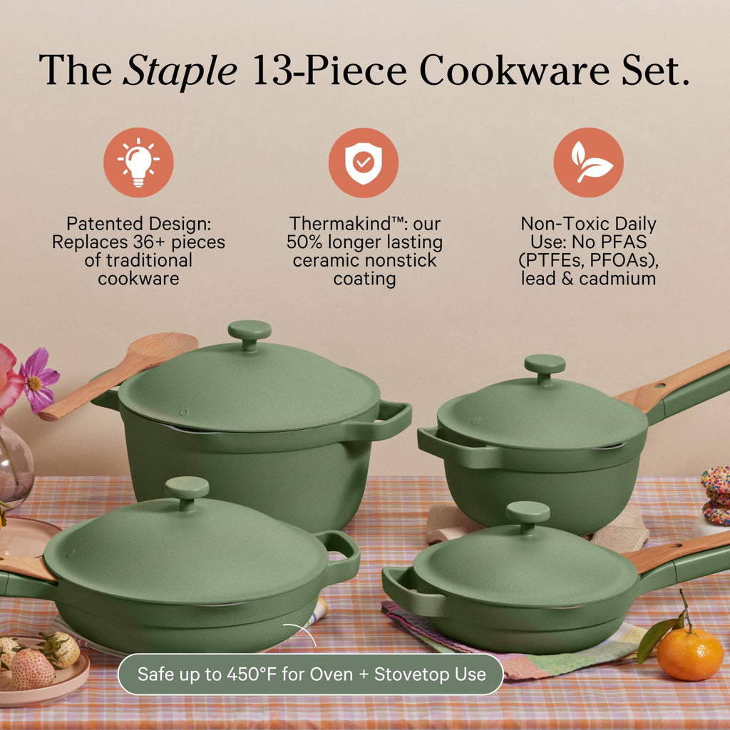 Our Place Cookware Set - 13-Piece Kit Including the Always Pan, Perfect Pot and Spatulas | Multifunctional, Toxin-Free Nonstick | Heat Safe up to