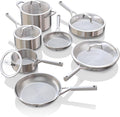 Ninja EverClad Stainless Steel Cookware 12 Piece Pots & Pans Set, All Stovetops & Induction, Oven Safe to 600F, Tri-Ply Commercial-Grade, C99012