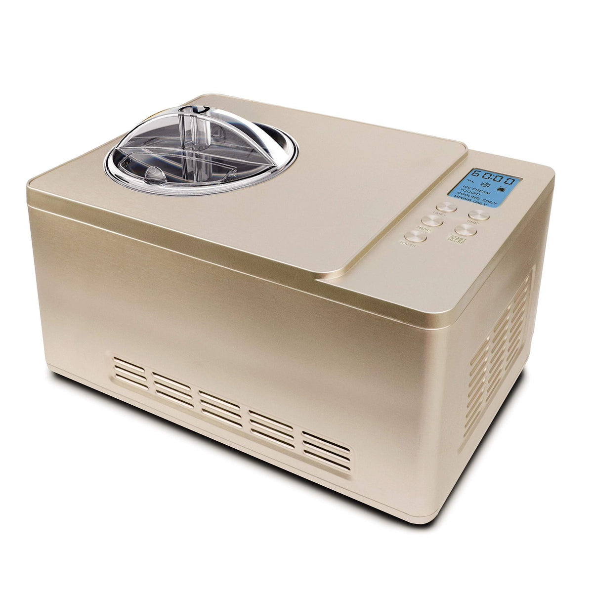 Whynter Ice Cream Maker Machine Automatic 2.1 Qt. with Built-In Compressor, LCD Digital Display & Timer, No Pre-Freezing, ICM-200LS, Stainless Steel