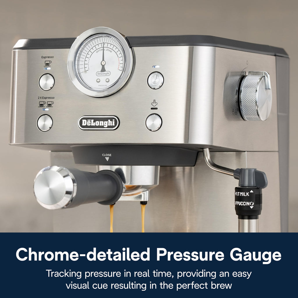 De'Longhi Dedica Maestro Plus Espresso Machine, Automatic Steam Wand, 3 Coffee Temp & Milk Foam Settings, 54oz Removable Tank, Easy-to-Clean