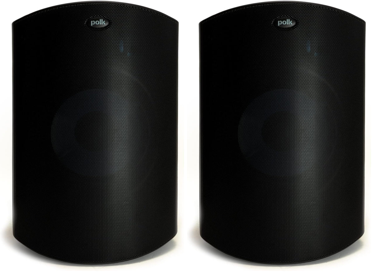 Polk Audio Atrium 4 Weatherproof Outdoor Speakers with Powerful Bass (Pair, Black), All-Weather Durability, Broad Sound Coverage, Speed-Lock Mounting