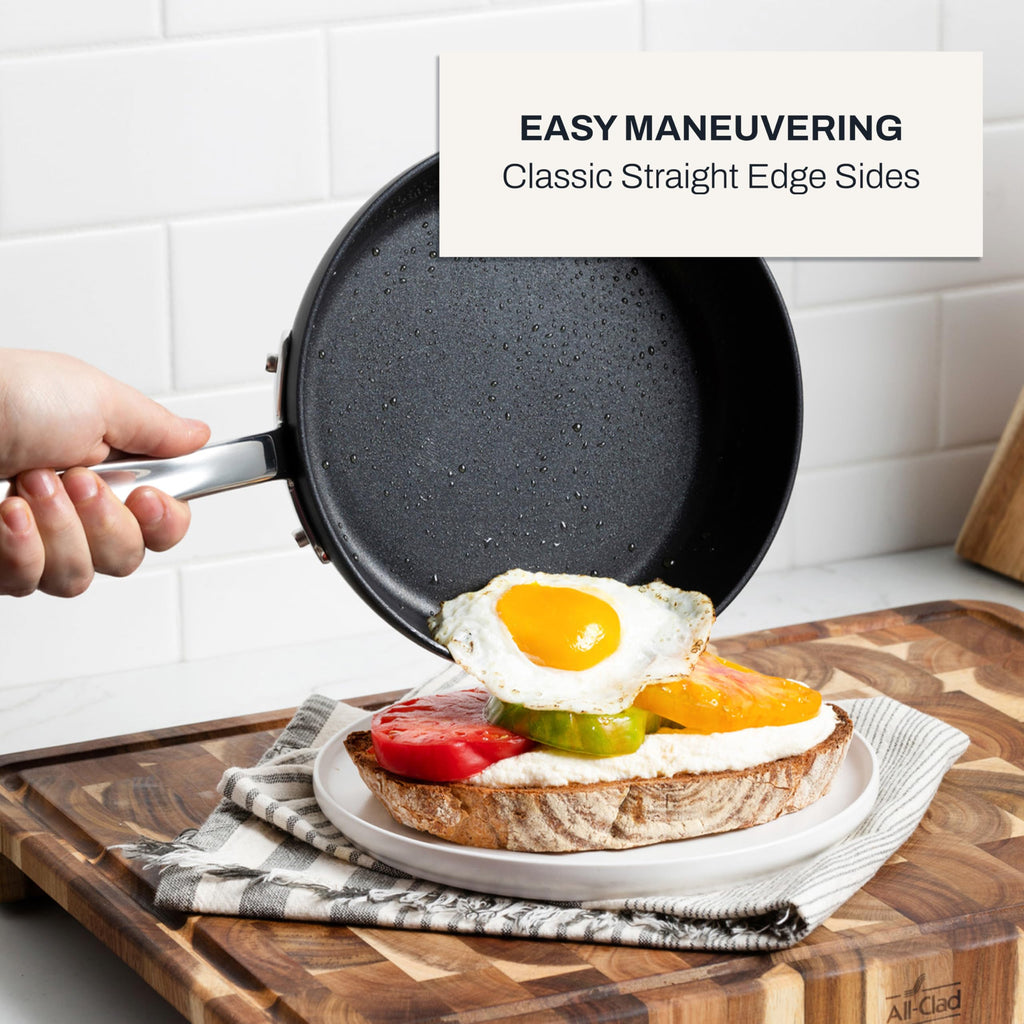 All-Clad HA1 Hard Anodized Nonstick Pots and Pans Set Non Stick Cookware Sets, Oven Broiler Safe 500F, Black