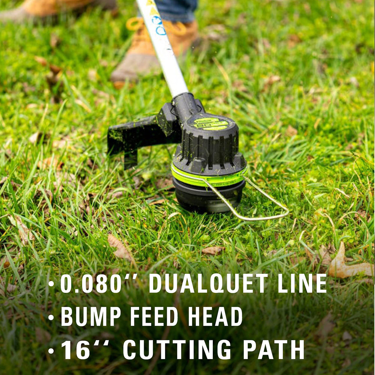Greenworks 80V Brushless Cordless Yard Tool Combo Kit with 2.0Ah Battery & Rapid Charger C 16" Dual-Line String Trimmer and 500 CFM / 125 MPH Leaf