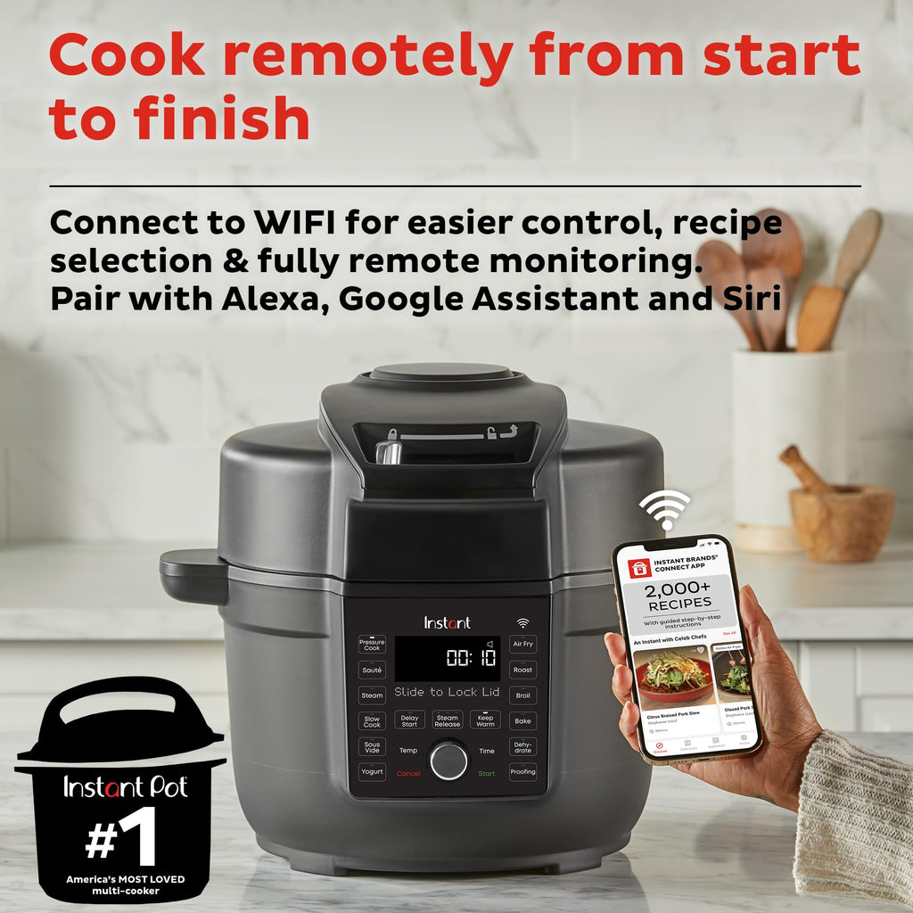 Instant Pot Duo Crisp Ultimate Lid,13-in-1 Air Fryer&Pressure Cooker Combo, Saut, Slow Cook, Bake, Steam, Warm, Roast, Dehydrate, Sous Vide&Proof