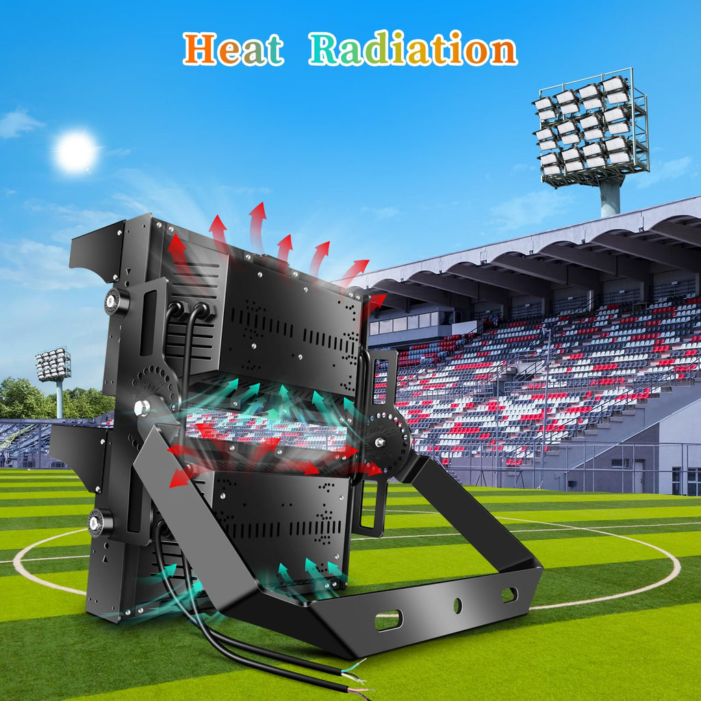 Juyace 240W LED Stadium Lights Outdoor 1500 Watt Equivalent Wider Lighting Angle Led Flood 100-277V 36000LM 5000K Daylight Commercial Arena for