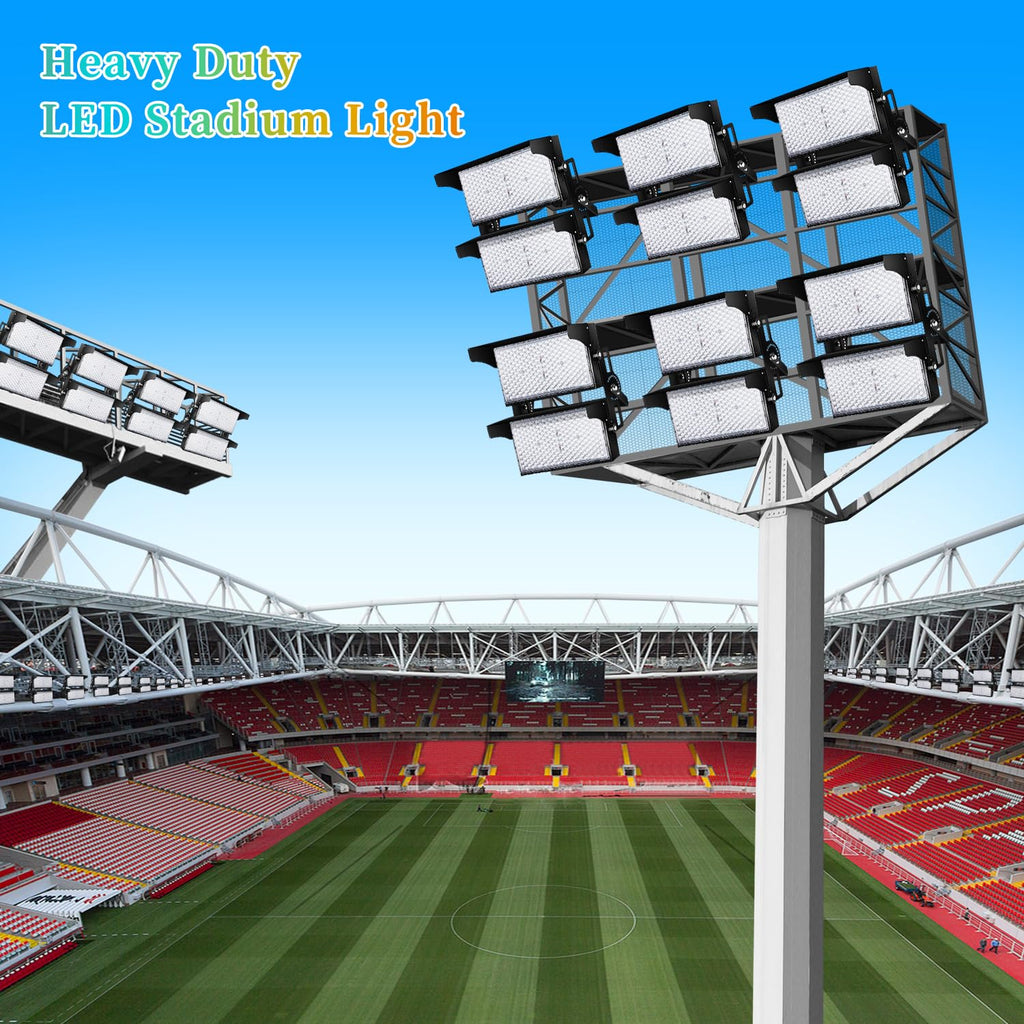 Juyace 240W LED Stadium Lights Outdoor 1500 Watt Equivalent Wider Lighting Angle Led Flood 100-277V 36000LM 5000K Daylight Commercial Arena for