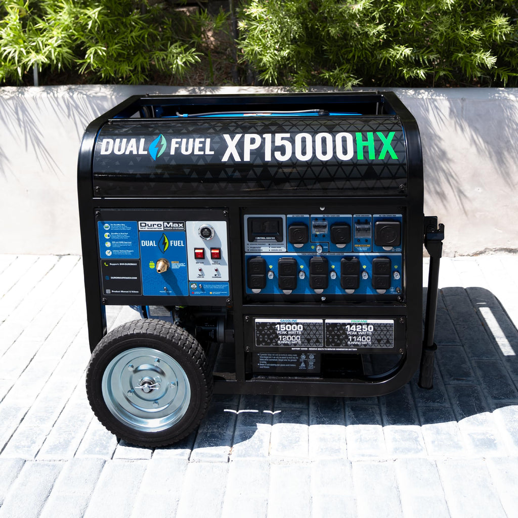 DuroMax XP13000HX 13,000-Watt Dual Fuel Portable Generator - Gas & Propane, Electric Start, Whole Home Power Backup, Transfer Switch Ready, RV &