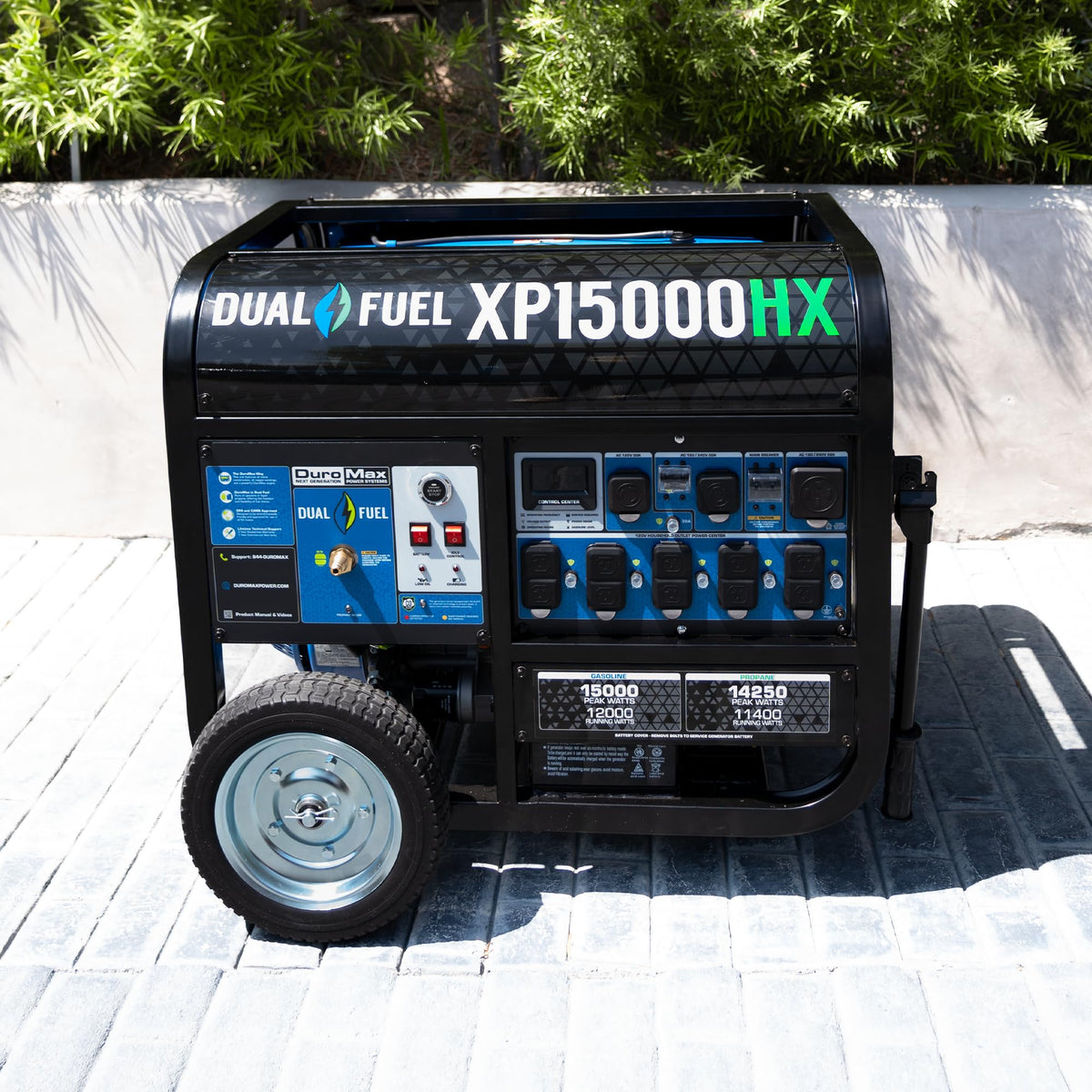 DuroMax XP13000HX 13,000-Watt Dual Fuel Portable Generator - Gas & Propane, Electric Start, Whole Home Power Backup, Transfer Switch Ready, RV &