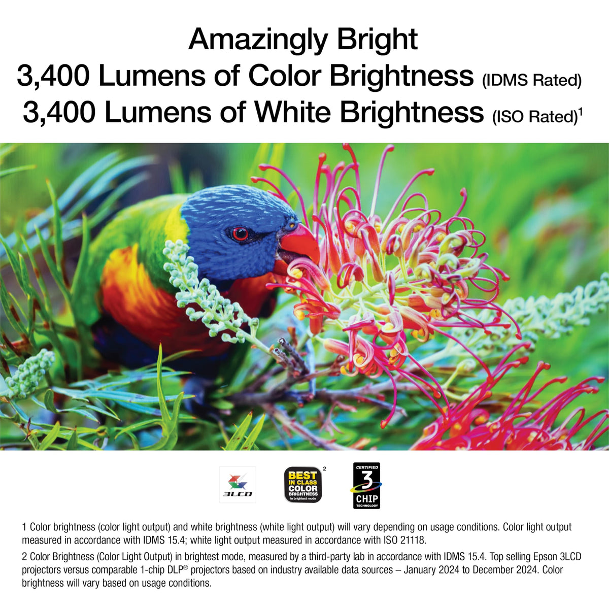 Epson Home Cinema 980 3-Chip 3LCD 1080p Projector, 4,000 Lumens Color and White Brightness, Streaming/Gaming/Home Theater, Built-In Speaker, Auto