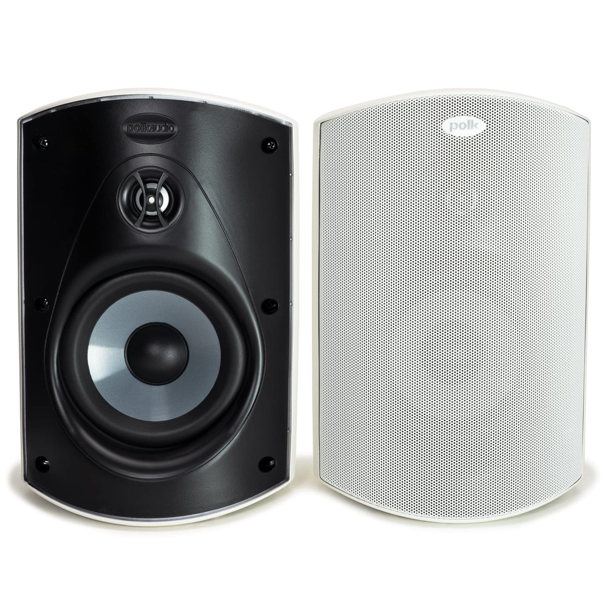 Polk Audio Atrium 4 Weatherproof Outdoor Speakers with Powerful Bass (Pair, Black), All-Weather Durability, Broad Sound Coverage, Speed-Lock Mounting