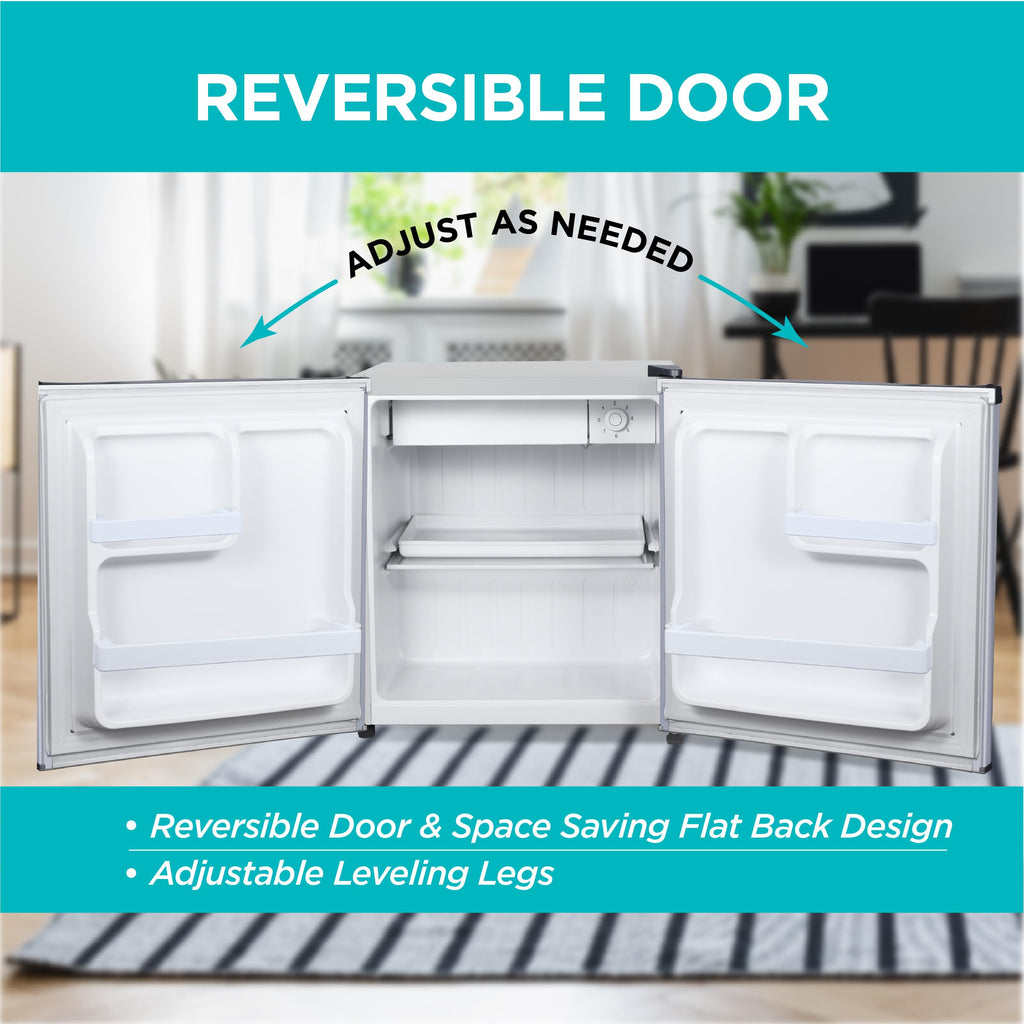 BLACK+DECKER 1.7 Cu. Ft. Compact Refrigerator, ENERGY STAR Certified, Single Door Mini Fridge with Chiller Compartment, Personal Fridge for Home or