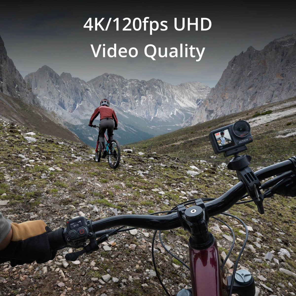 DJI Osmo Action 4 Essential Combo, 4K/120fps Waterproof Action Camera with a 1/1.3-Inch Sensor, Stunning Low-Light Imaging,10-bit & D-Log M Color