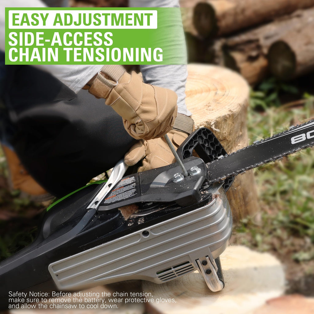 Greenworks 80V 18" Brushless Cordless Chainsaw (Great For Tree Felling, Limbing, Pruning, and Firewood) / 75+ Compatible Tools), 2.0Ah Battery and