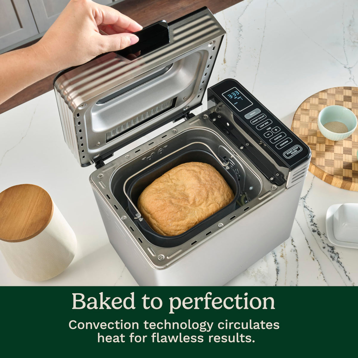 Cuisinart Bread Maker Machine, Stainless Steel Convection Bread Machine with 16 Menu Options, 3 Loaf Sizes Up to 2 Lb., 3 Crust Colors, Includes