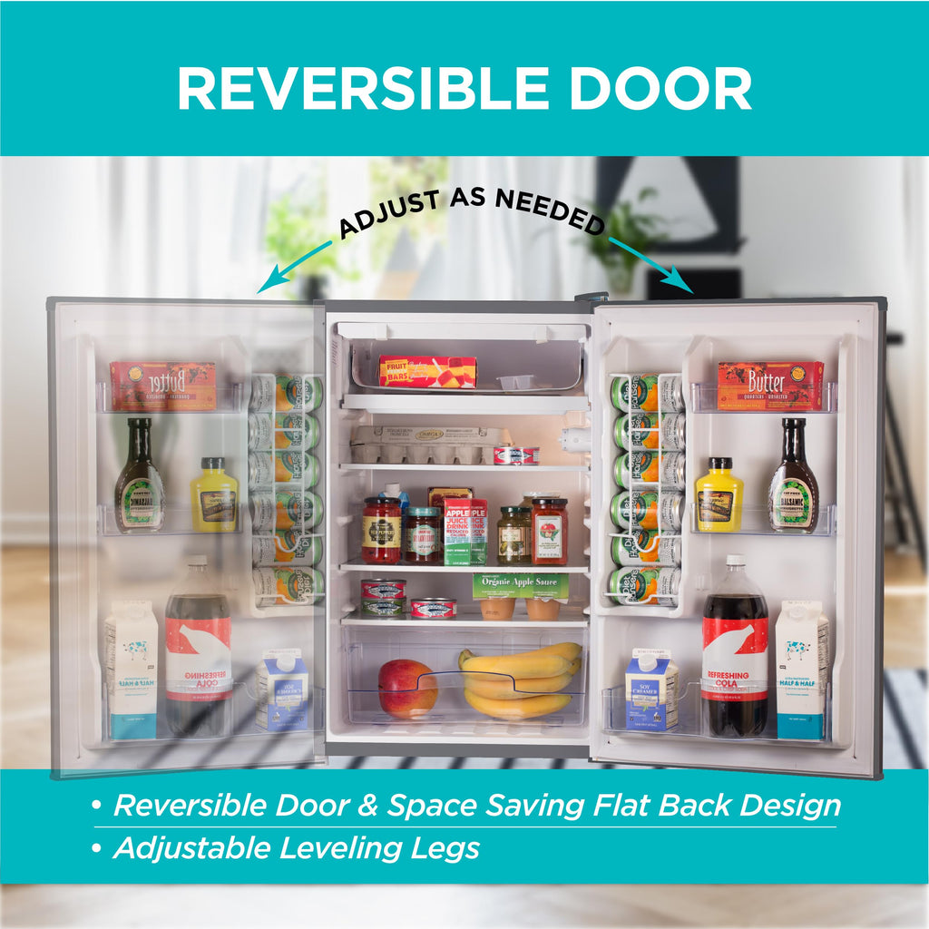 BLACK+DECKER 1.7 Cu. Ft. Compact Refrigerator, ENERGY STAR Certified, Single Door Mini Fridge with Chiller Compartment, Personal Fridge for Home or