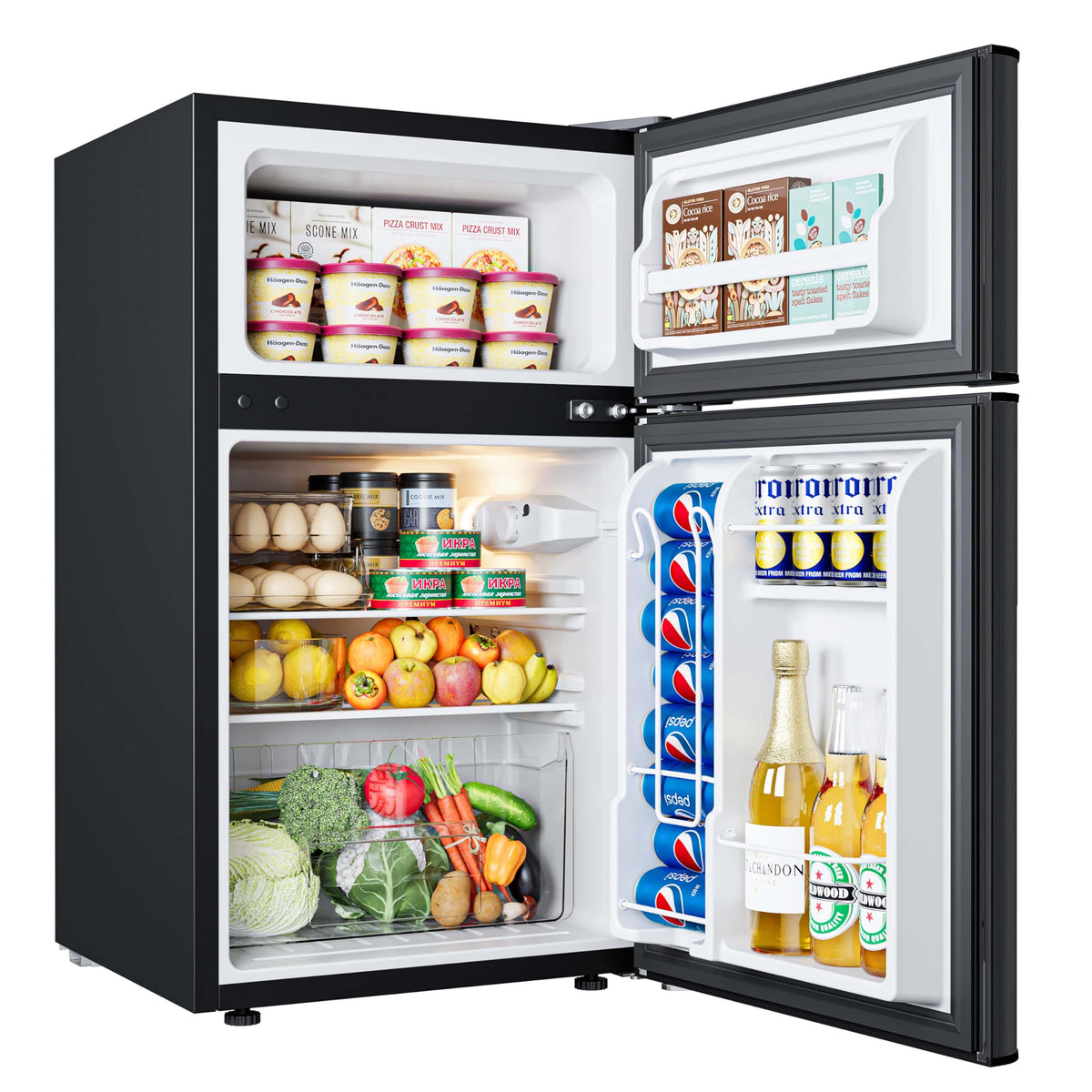 EUHOMY 7.4 Cu.Ft. Refrigerator with Freezer, 2 Door Fridge, Large Capacity,Adjustable Thermostat, Refrigerator for Kitchen/Dorm/Apartment/Garage