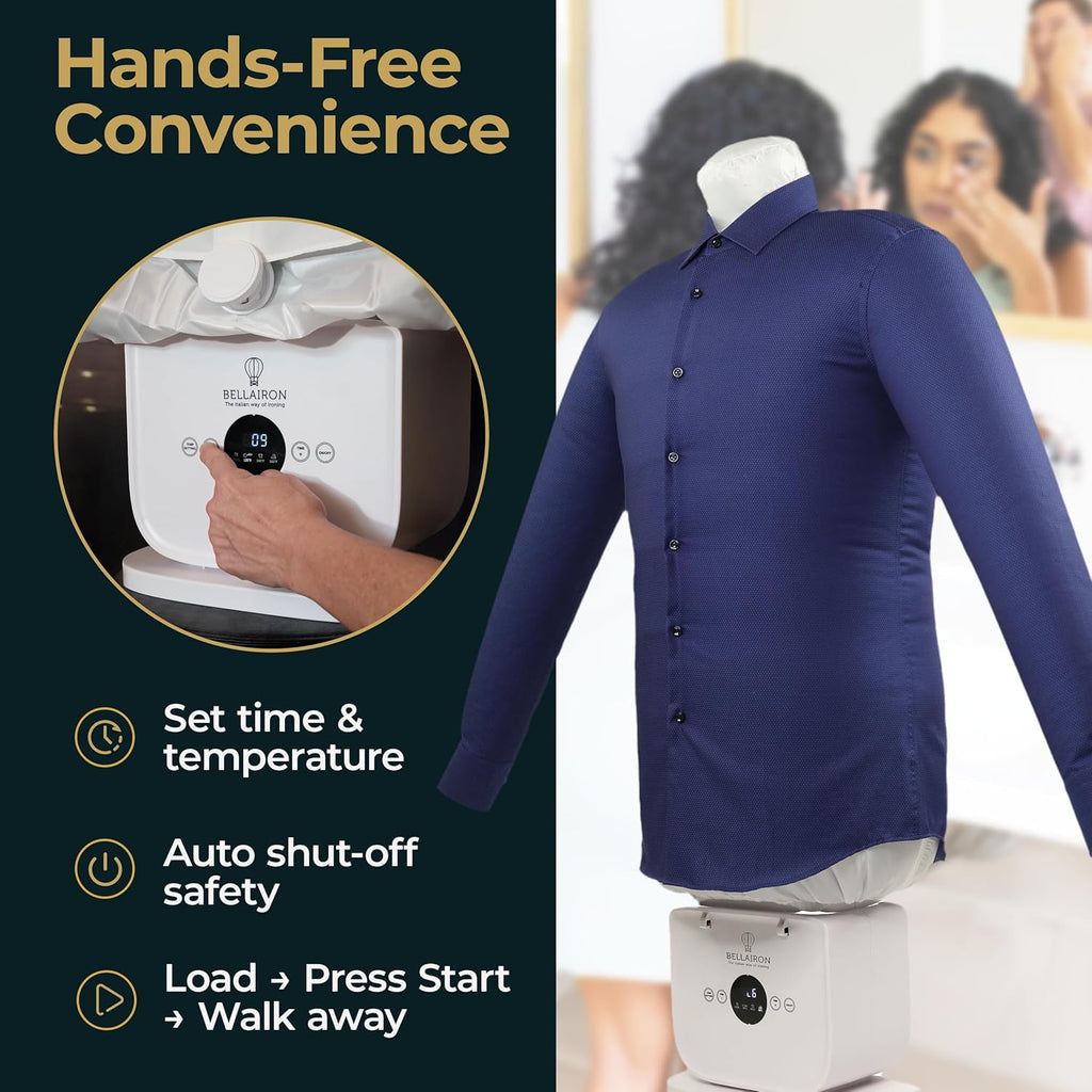 Automatic Hot Air Dryer & Iron C Clothes Dryer and Hands Free Wrinkle Remover for Shirts & Pants-Gentle on All Fabrics - Apartment & Dorm Room