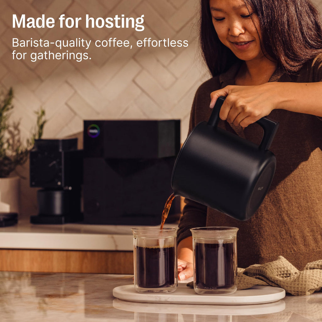 Fellow Aiden Precision Coffee Maker - 10-Cup Thermal Carafe, Built-In Brewing Guidance, Scheduling, Removable Water Tank, Matte Black