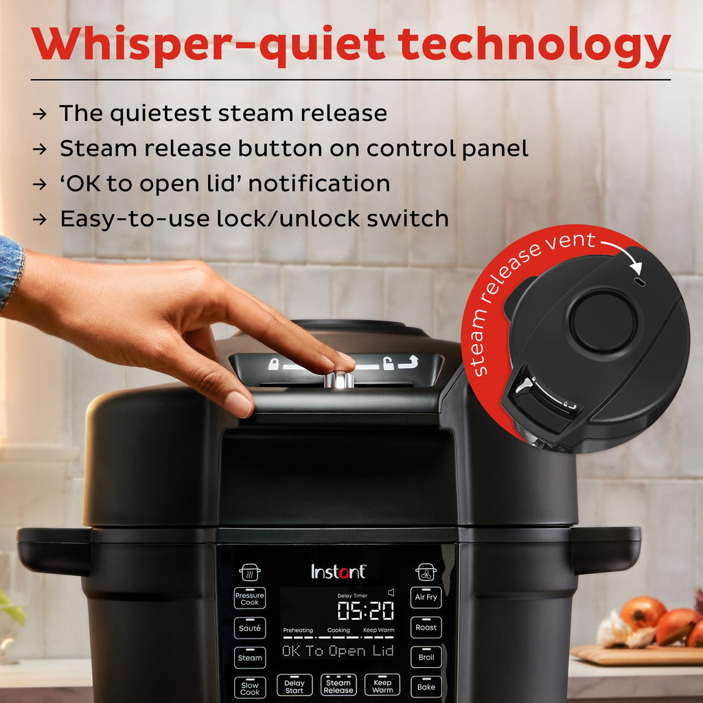Instant Pot Duo Crisp Ultimate Lid,13-in-1 Air Fryer&Pressure Cooker Combo, Saut, Slow Cook, Bake, Steam, Warm, Roast, Dehydrate, Sous Vide&Proof