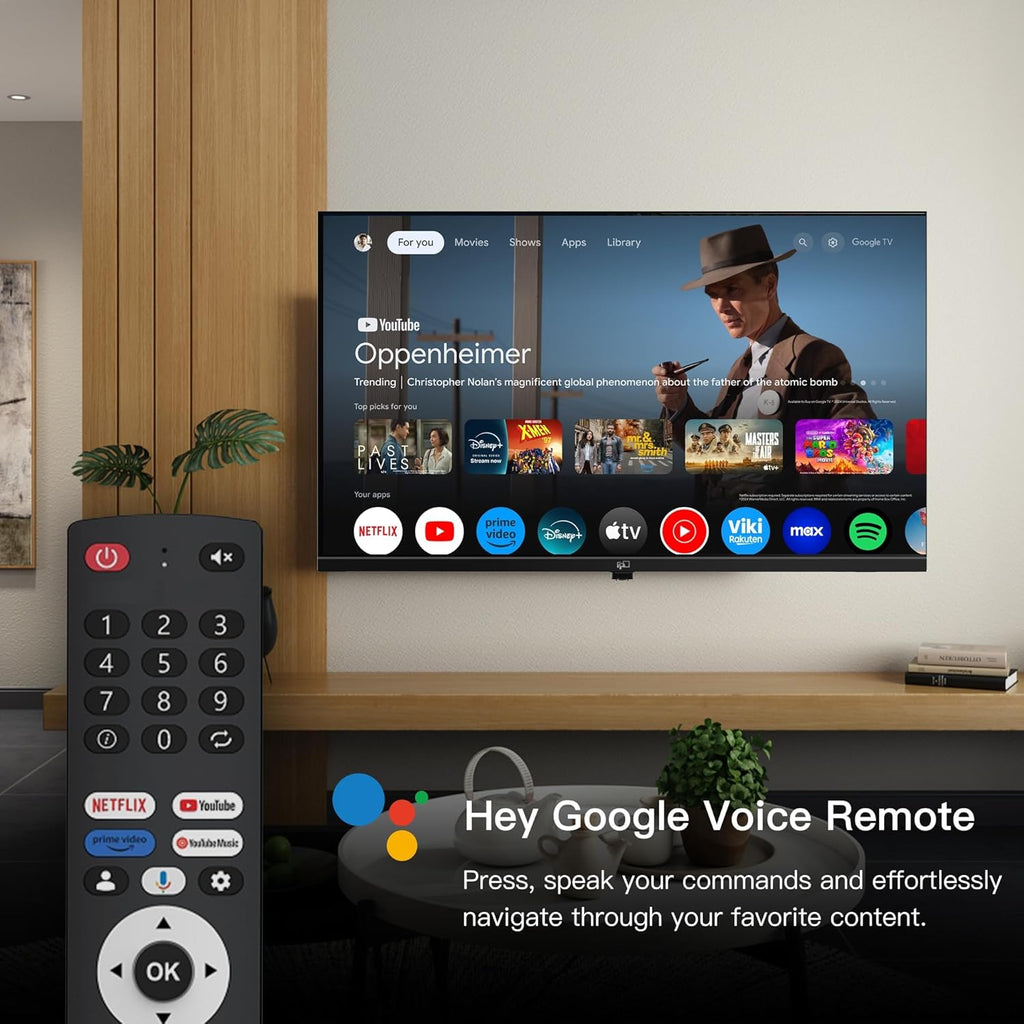 FPD 43 Inch Smart TV, 4K UHD LED Flat Screen Google TV with Google Cast, Bluetooth, HDMI, Streaming Live, HDR 10, Dolby Vision, Ultra Slim