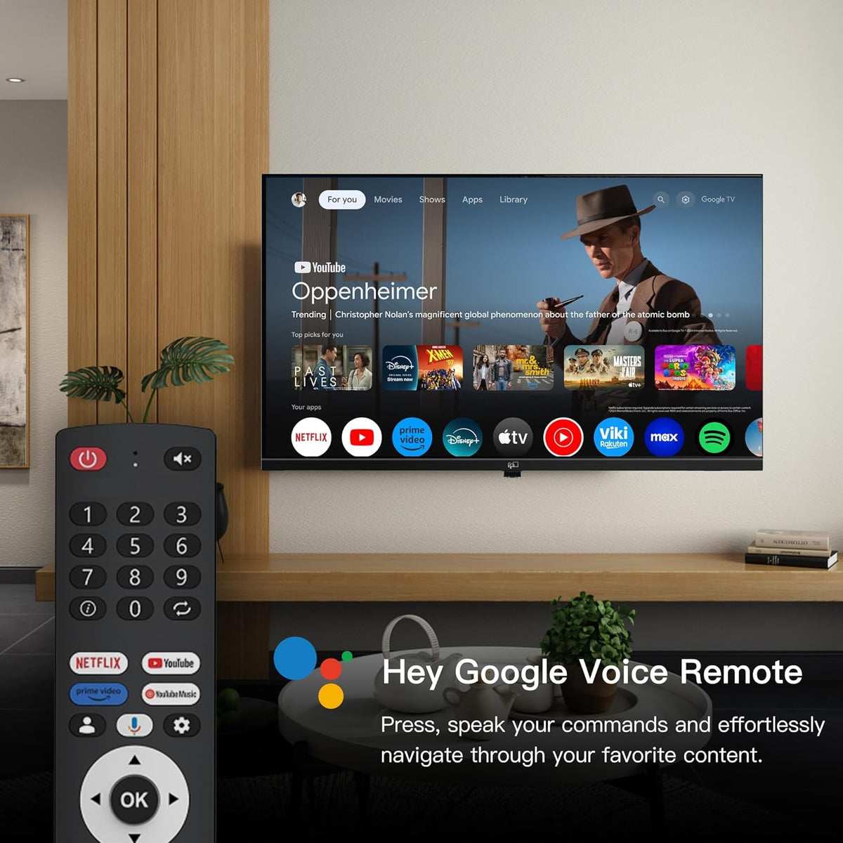 FPD 43 Inch Smart TV, 4K UHD LED Flat Screen Google TV with Google Cast, Bluetooth, HDMI, Streaming Live, HDR 10, Dolby Vision, Ultra Slim