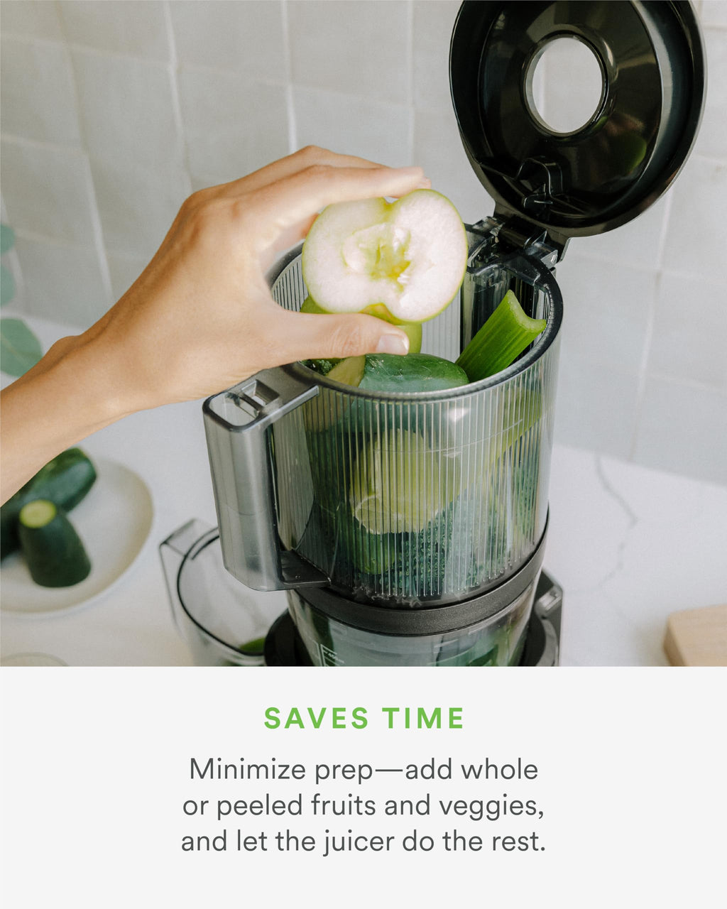 Nama J2 Cold Press Juicer C Self Feeding for Hands-Free Operation with Wide Mouth Hopper for Whole Recipe Loading, Zero Waste Masticating Juicer For