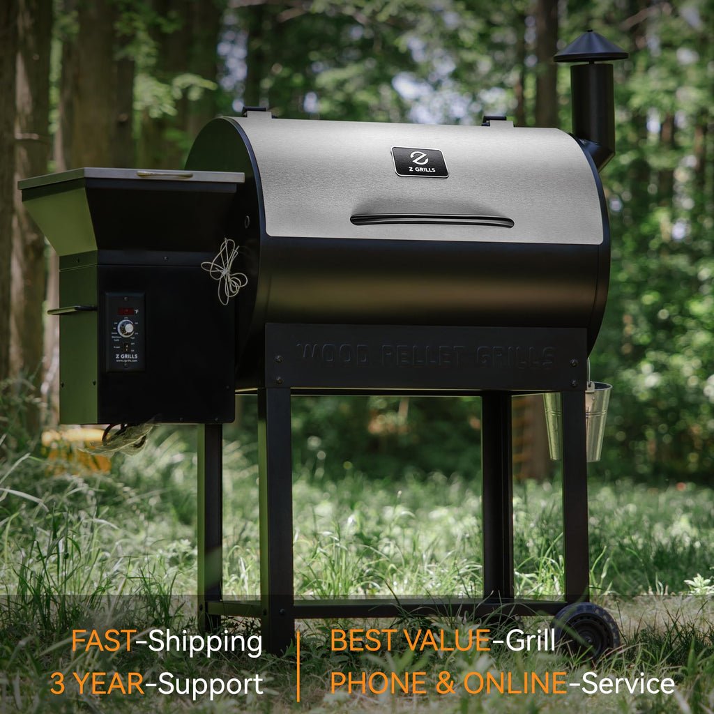 Z GRILLS ZPG-450A2 Wood Pellet Grill & Smoker, PID V3.0 Controller, 459 Sq in Cook Area, Foldable Shelf, Meat Probe, Rain Cover, 8 in 1 BBQ Grill