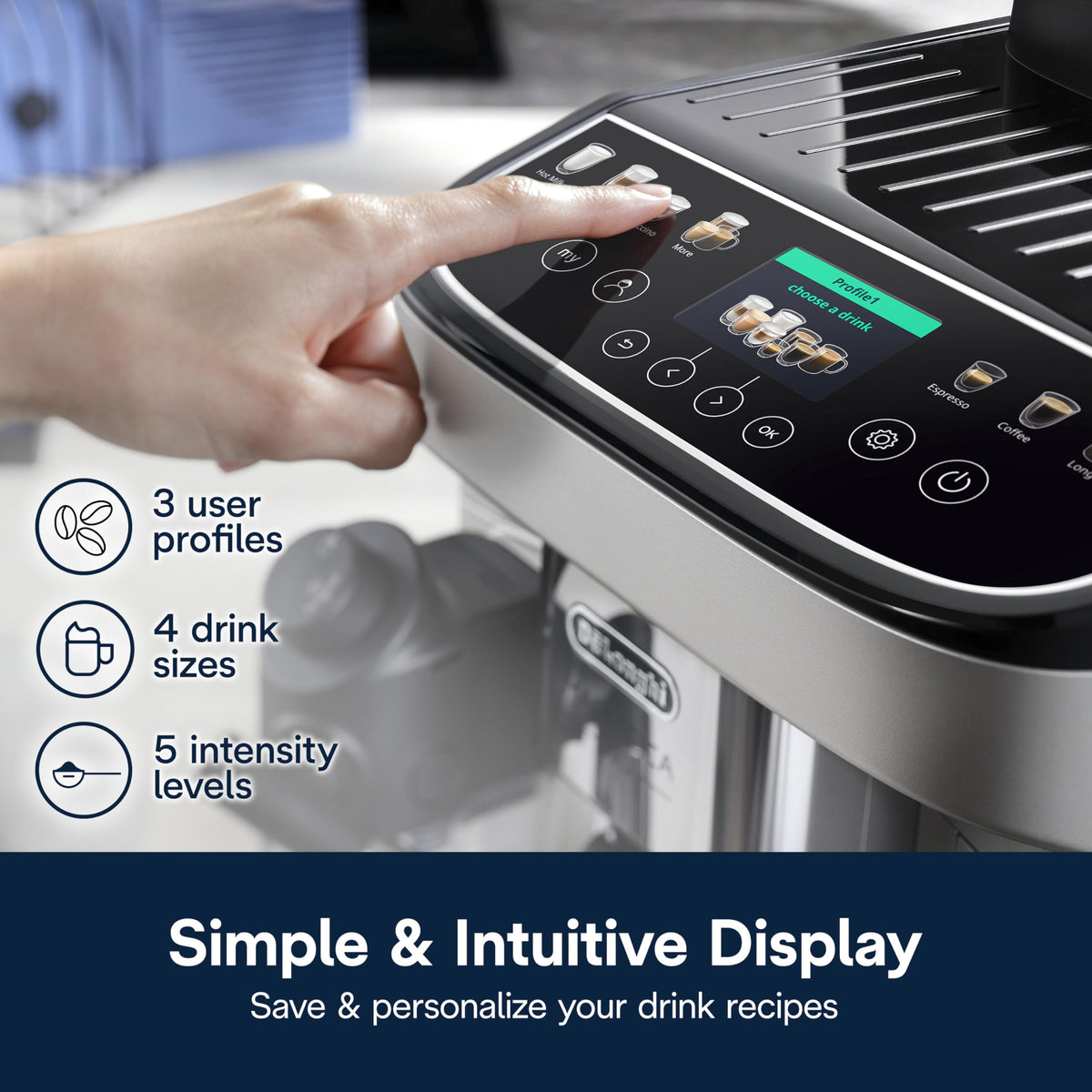 De'Longhi Magnifica Evo Automatic Espresso & Coffee Machine with Auto Milk Frother, Built-in Grinder & Auto-Clean Function - For Latte, Cappuccino