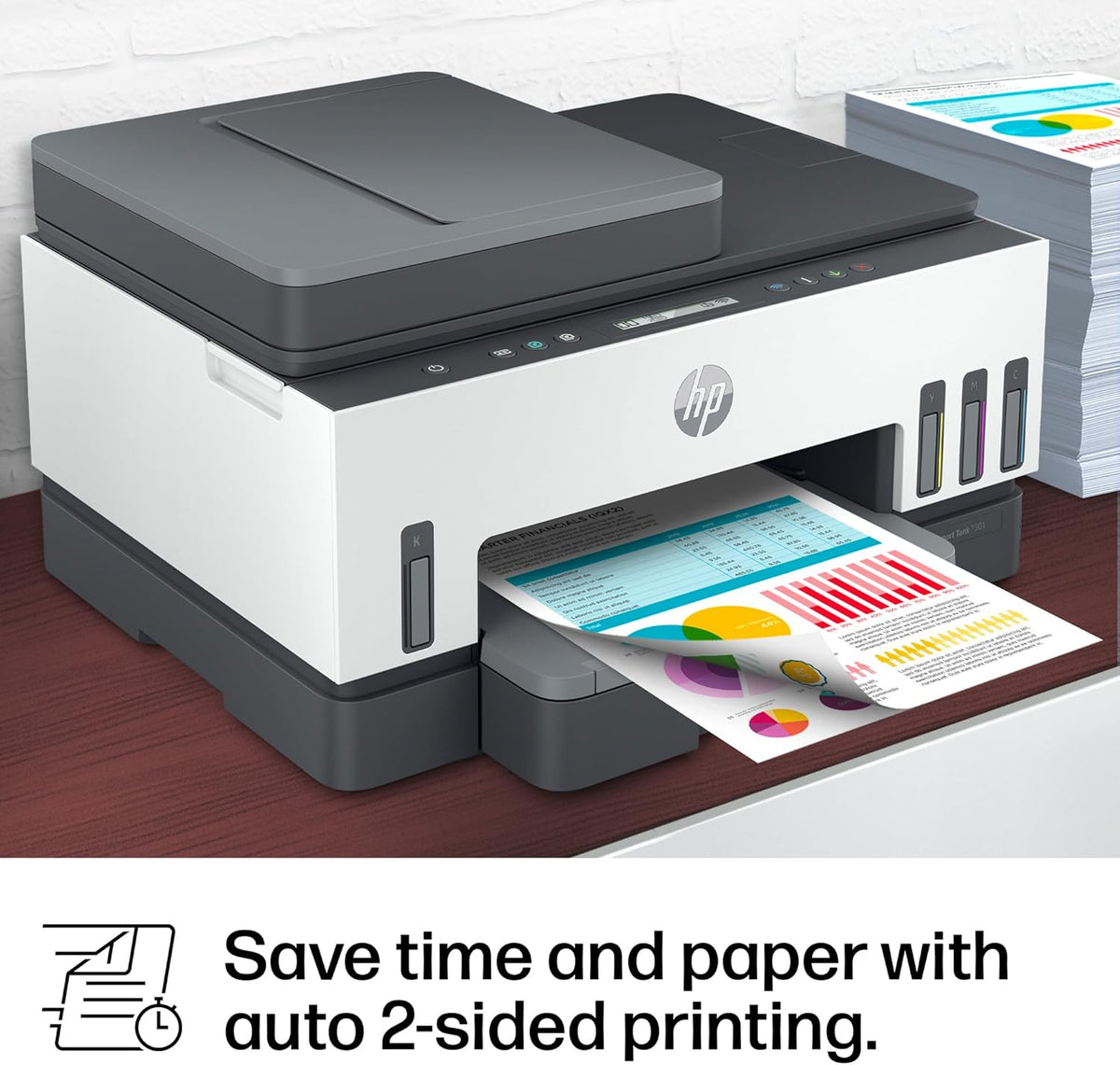 HP Smart Tank 7301 Wireless All-in-One Ink Tank Printer, Scanner, Copier with 2 Years of Ink Included, Best-for-Home Office, Cartridge-Free