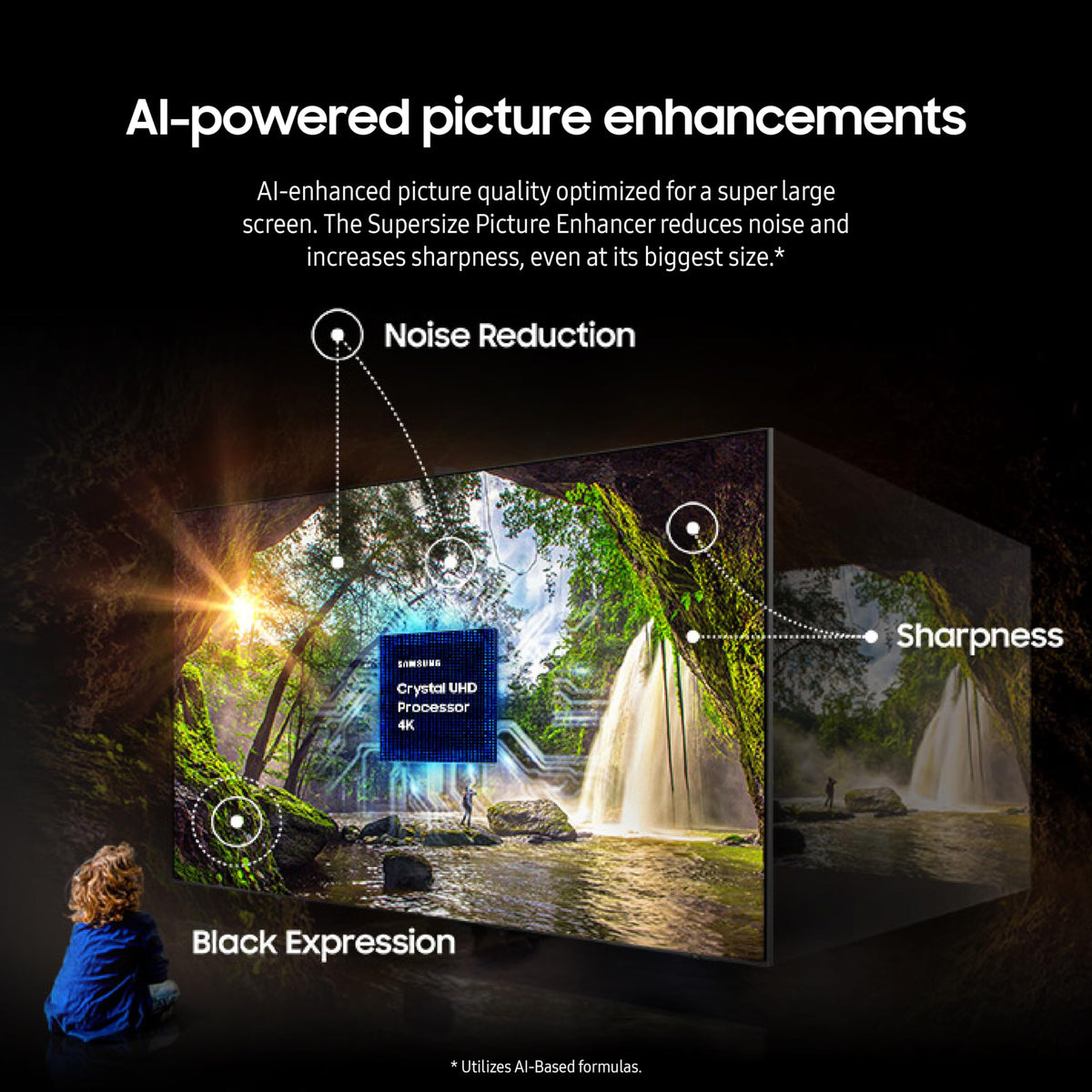 Samsung 98-Inch Class 4K Crystal UHD DU9000 Series HDR Smart TV, Object Tracking Sound Lite, Motion Xcelerator 120Hz, Supersize Picture Enhancer