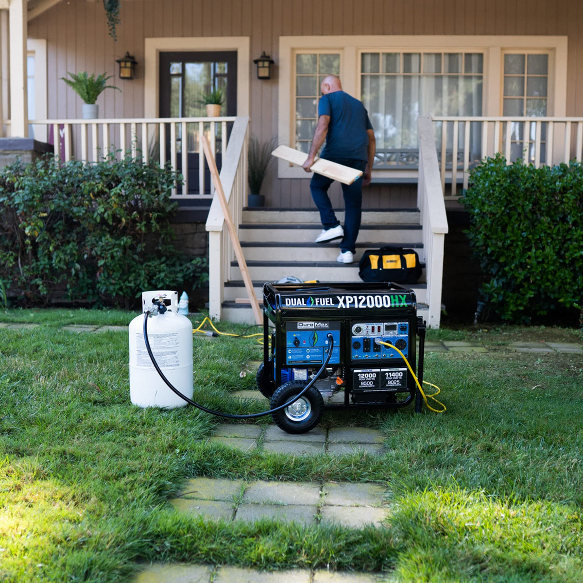 DuroMax XP13000HX 13,000-Watt Dual Fuel Portable Generator - Gas & Propane, Electric Start, Whole Home Power Backup, Transfer Switch Ready, RV &