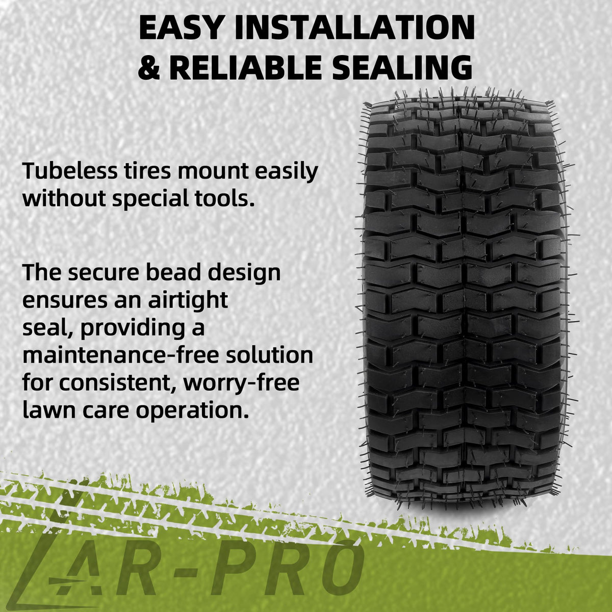 AR-PRO (2 Pack) 20x8.00-8 Lawn Mower Turf Tires, Tubeless, No Rims