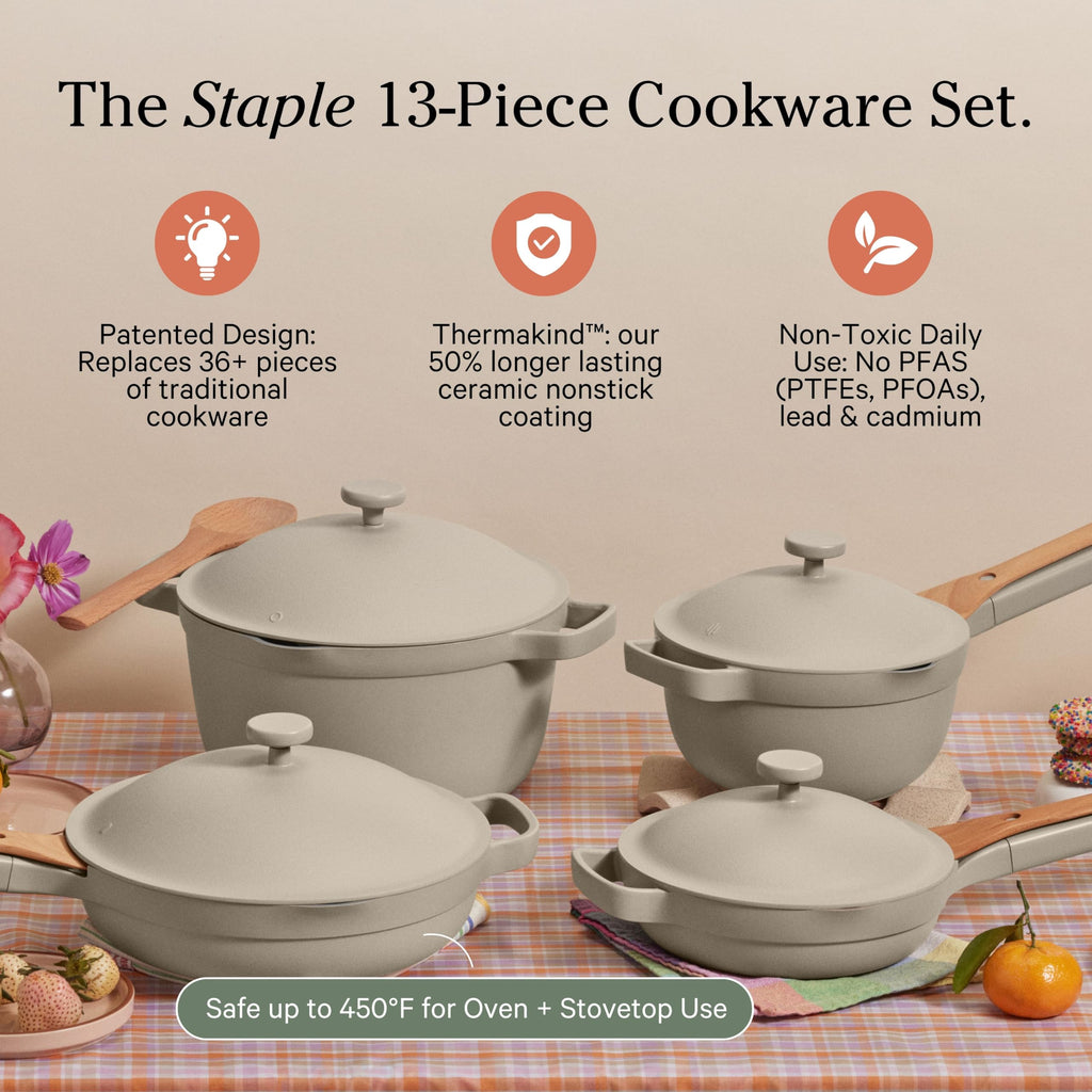 Our Place Cookware Set - 13-Piece Kit Including the Always Pan, Perfect Pot and Spatulas | Multifunctional, Toxin-Free Nonstick | Heat Safe up to
