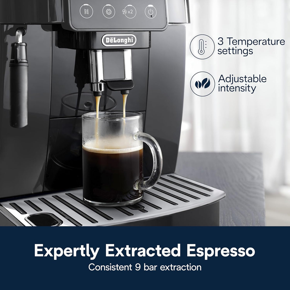 De'Longhi Magnifica Start Automatic Espresso Machine with Manual Milk Frother & Built in Grinder - 3 One-Touch Recipes, Easy-to-Clean, Home Barista