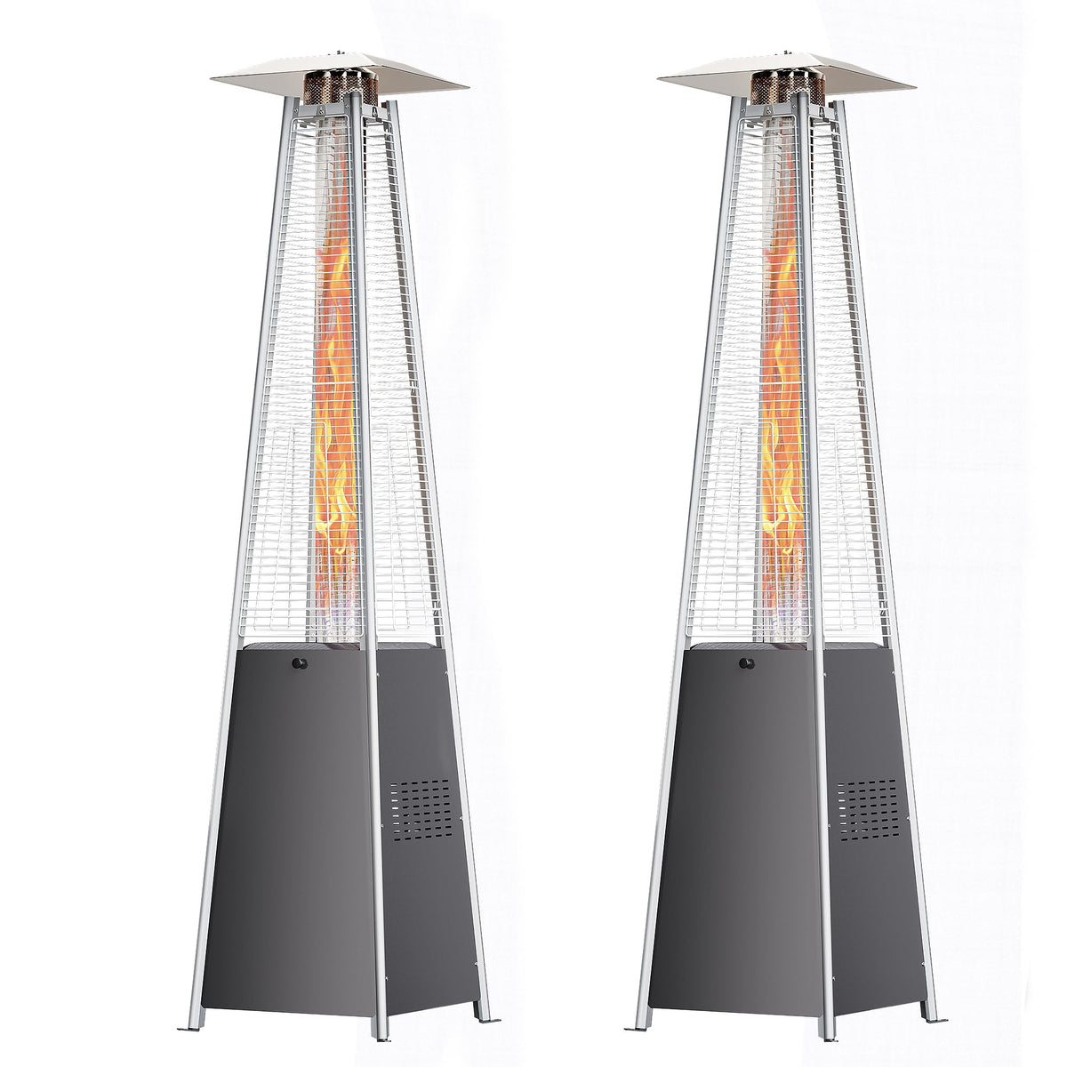 Pyramid Patio Heater, 48000 BTU Fast Heating Outdoor Heater for Large Spaces with Wheels & Weatherproof Cover, Triple Protection System for