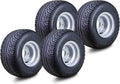 ROADGUIDER Golf Cart Tire & Wheel 18X8.50-8 4PR w 4X4" Silver Rim 14039-S4