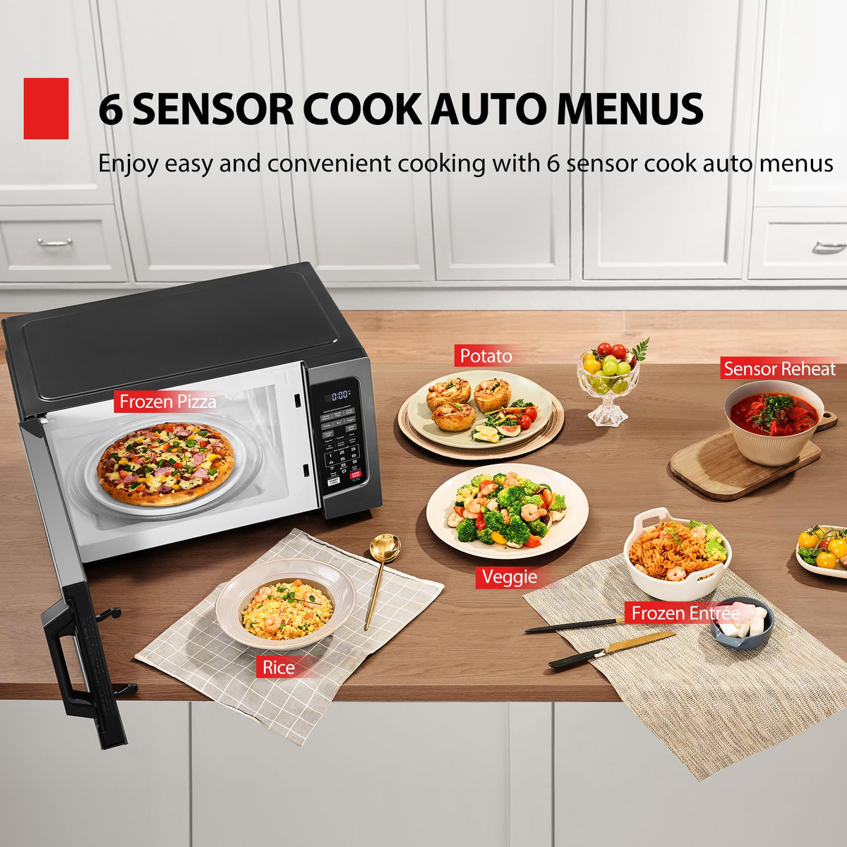 TOSHIBA Air Fryer Combo 8-in-1 Countertop Microwave Oven, with Convection, Broil, Odor Removal Mode, 12.4" Position Memory Turntable, Child-Lock, 1.0