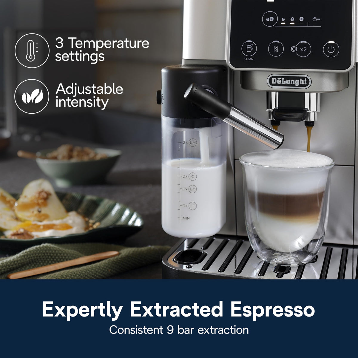 De'Longhi Magnifica Evo Automatic Espresso & Coffee Machine with Auto Milk Frother, Built-in Grinder & Auto-Clean Function - For Latte, Cappuccino