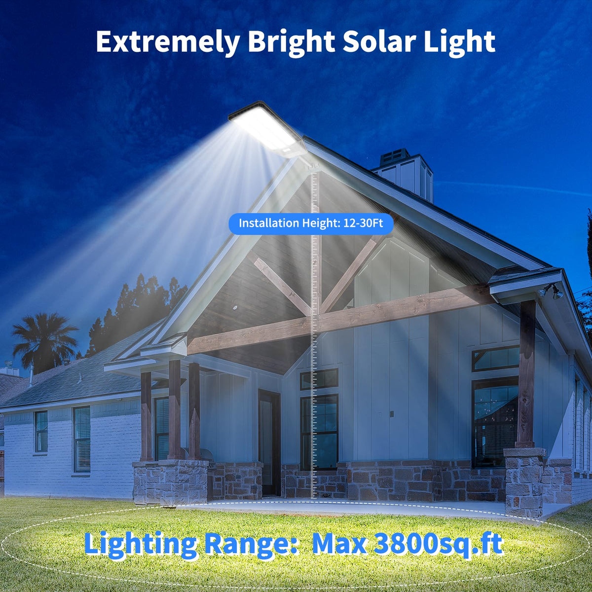 Deepn Solar Lights Outdoor 9000W, Commercial Grade Street Lights for Outside, Solar Parking Lot Lights, Dusk to Dawn LED Security Flood Light Motion