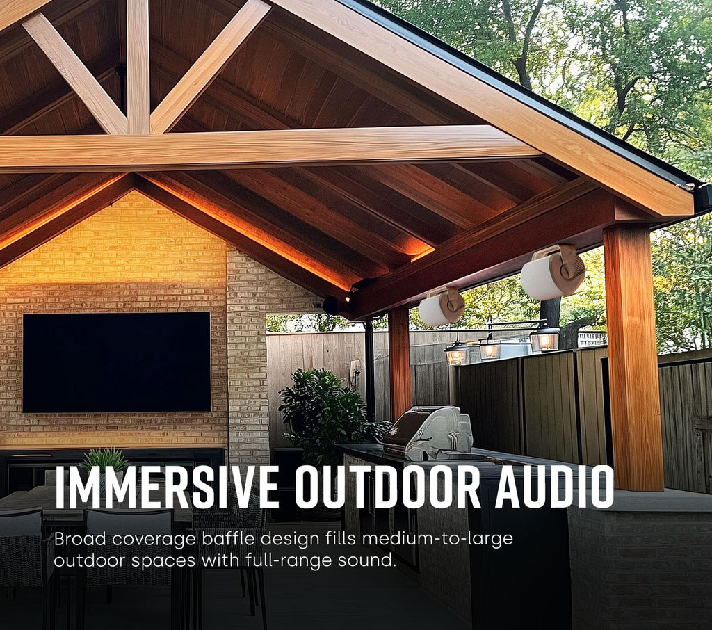 Polk Audio Atrium 4 Weatherproof Outdoor Speakers with Powerful Bass (Pair, Black), All-Weather Durability, Broad Sound Coverage, Speed-Lock Mounting