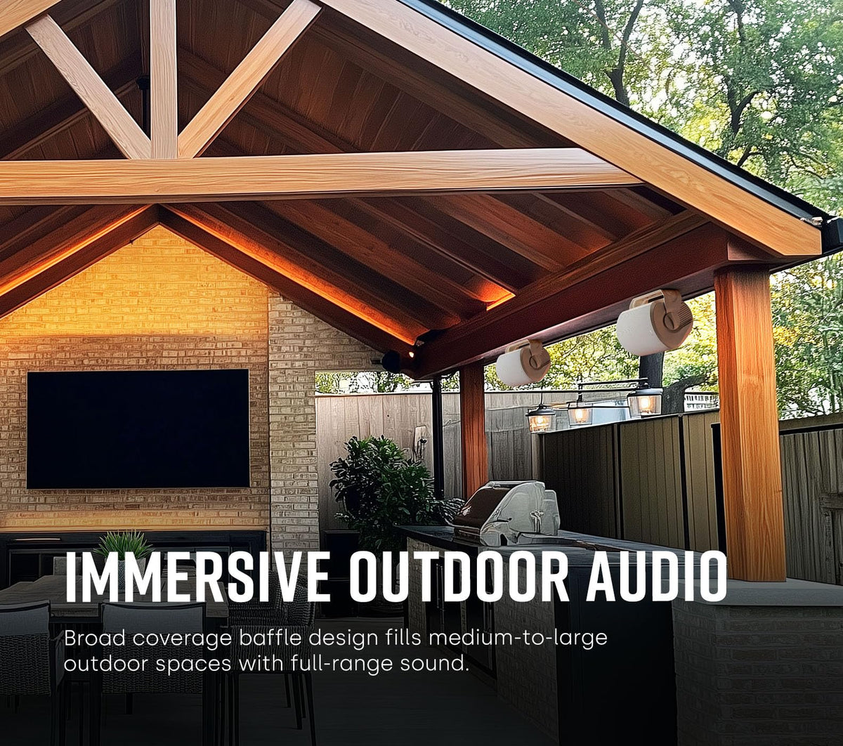 Polk Audio Atrium 4 Weatherproof Outdoor Speakers with Powerful Bass (Pair, Black), All-Weather Durability, Broad Sound Coverage, Speed-Lock Mounting