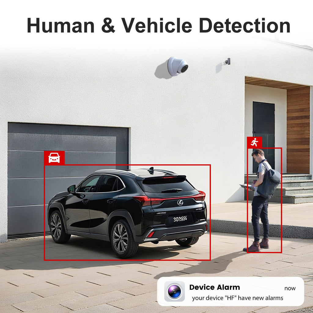 Anpviz 12MP 16CH NVR PoE Security Camera System, 8PCS 3K 6MP Wired IP Turret Cameras Outdoor with AI Human Vehicle Detection, Smart Color Night